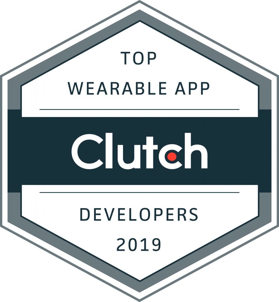 Wearable technology. Image of our 'Top wearable app developers' award from Clutch.