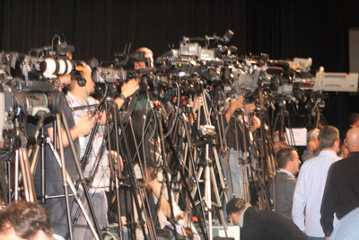 The press gallery at the keynote